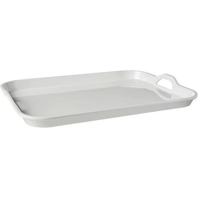 Hutzler Melamine Handles Serving Tray, 20" x 15", White - First Choice Buying