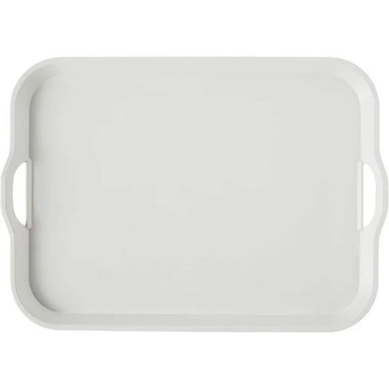Hutzler Melamine Handles Serving Tray, 20" x 15", White - First Choice Buying