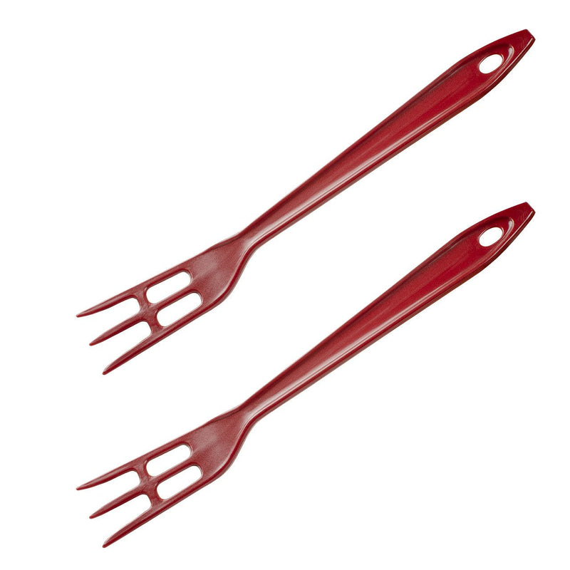 Hutzler Reinforced Nylon Waffle Cooking Fork, Red - 2 Pack - First Choice Buying