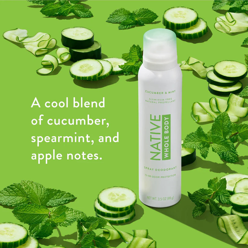 Native Whole Body Deodorant Spray, Cucumber & Mint, 3.5oz