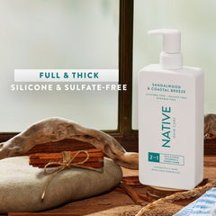 Native Full & Thick 2-in-1 Shampoo & Conditioner, Sandalwood & Coastal Breeze, 16.5oz