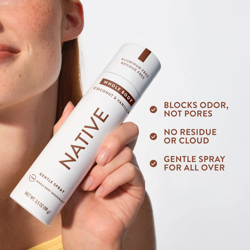 Native Whole Body Deodorant Spray, Coconut & Vanilla, 3.5oz