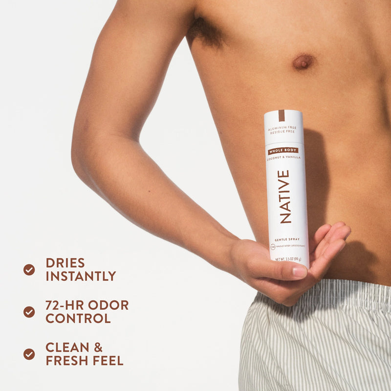 Native Whole Body Deodorant Spray, Coconut & Vanilla, 3.5oz