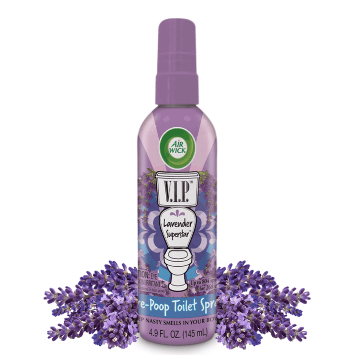 Air Wick V.I.P. Pre-Poop Toilet Spray, Lavender Superstar, 1.85 oz