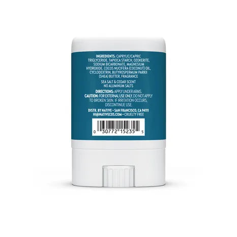 Native Deodorant, Sea Salt & Cedar, Travel Size, 0.35oz, 6-Pack