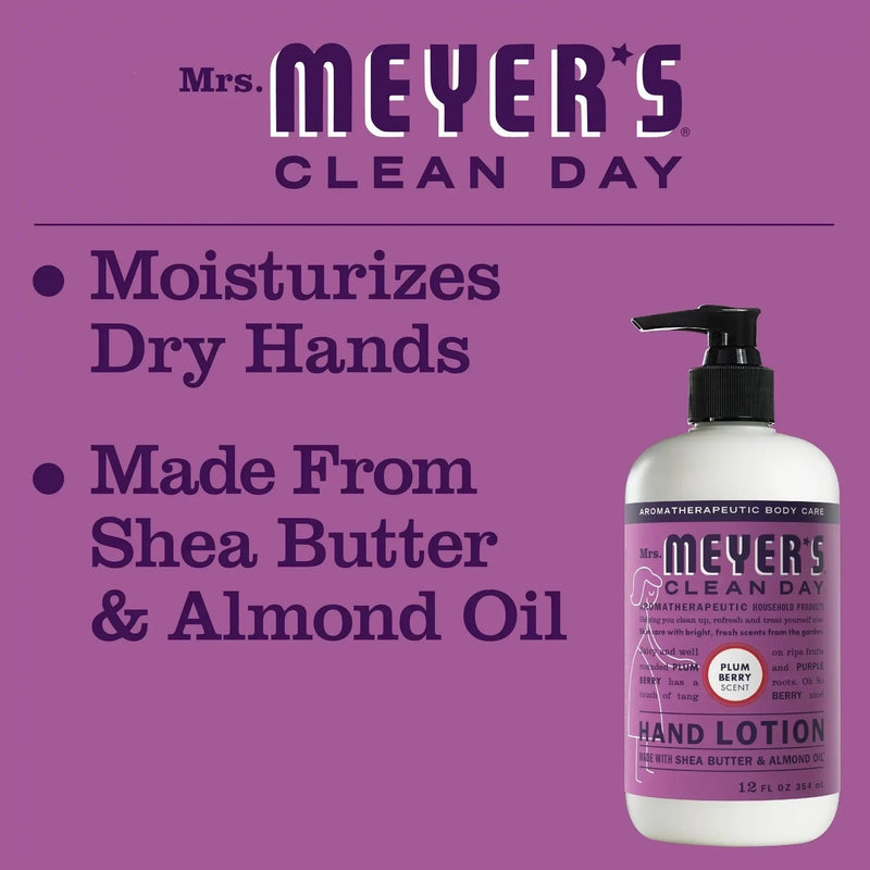 Mrs. Meyer's Clean Day Hand Lotion, Plum Berry Scent, 12 Oz. - First Choice Buying