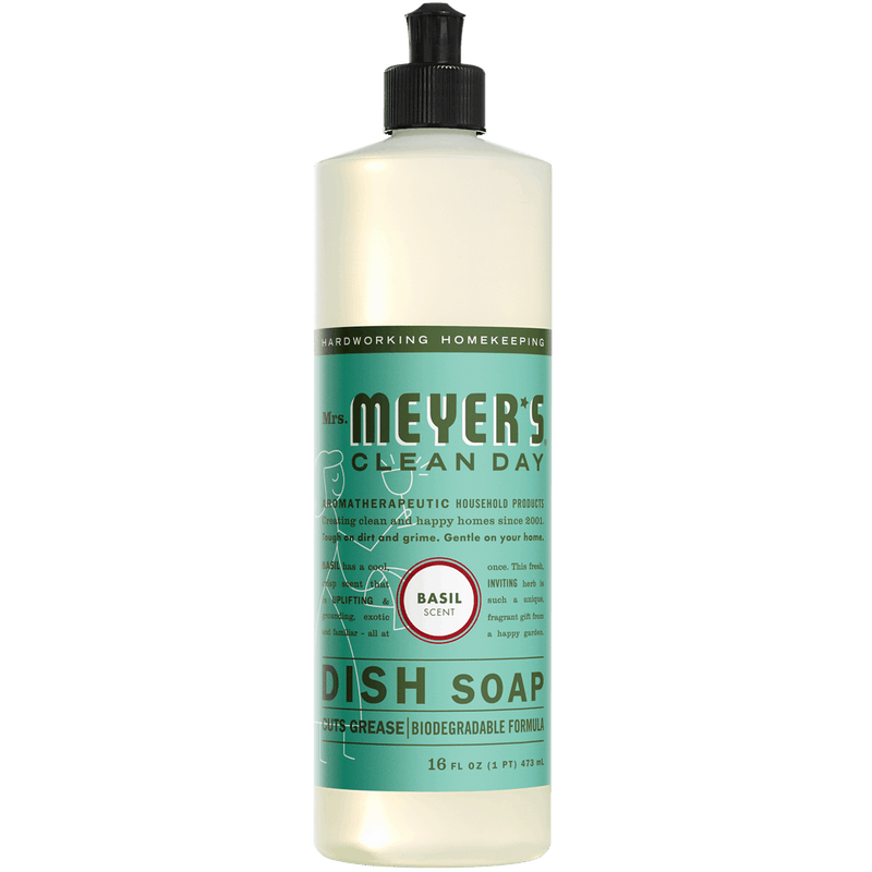 Mrs. Meyer's Clean Day Liquid Dish Soap, Basil, 16 Oz