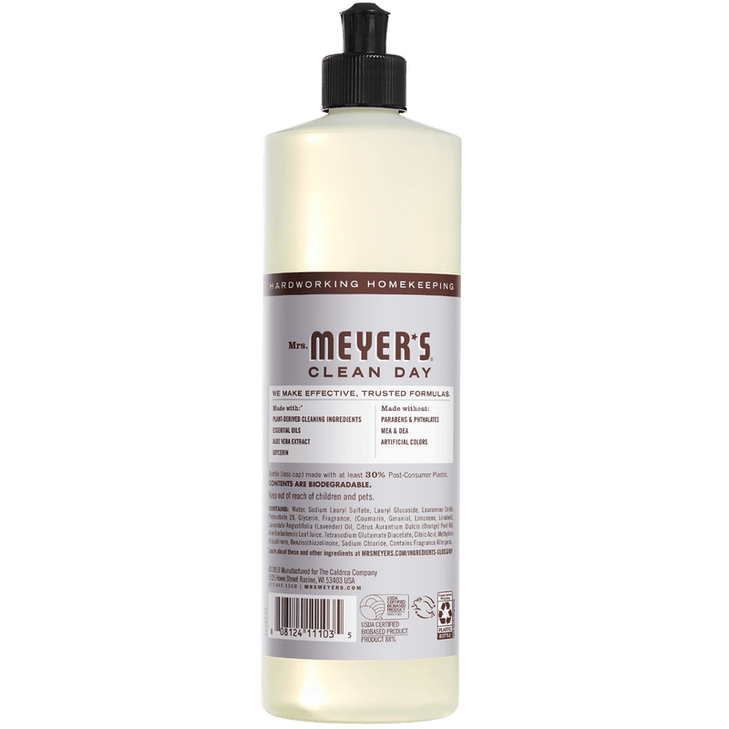 Mrs. Meyer's Clean Day Liquid Dish Soap, Lavender, 16 Oz