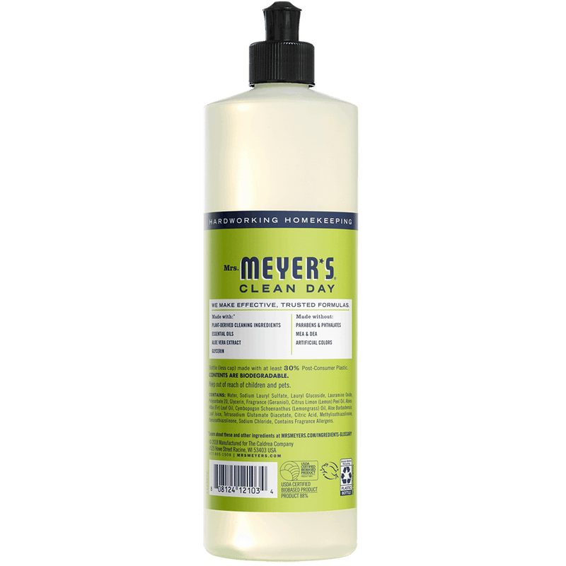 Mrs. Meyer's Clean Day Liquid Dish Soap, Lemon Verbena, 16oz