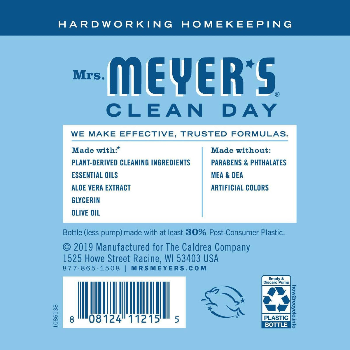 Mrs. Meyer's Clean Day Liquid Hand Soap, Rain Water, 12.5 oz -
