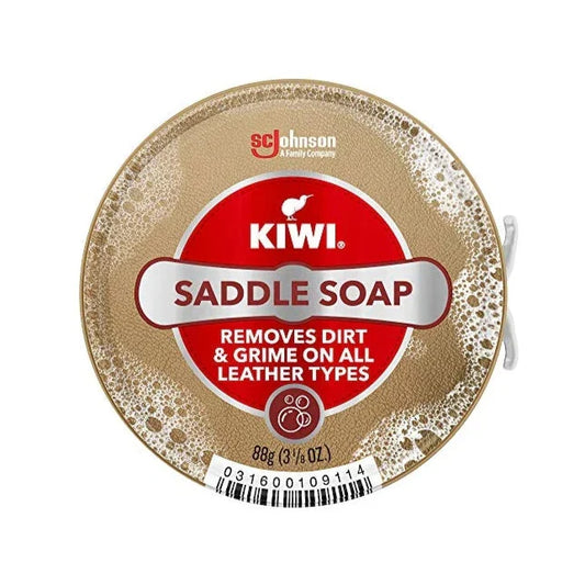KIWI Saddle Soap - Removes Dirt & Grime On All Leather Types, 3.125oz -
