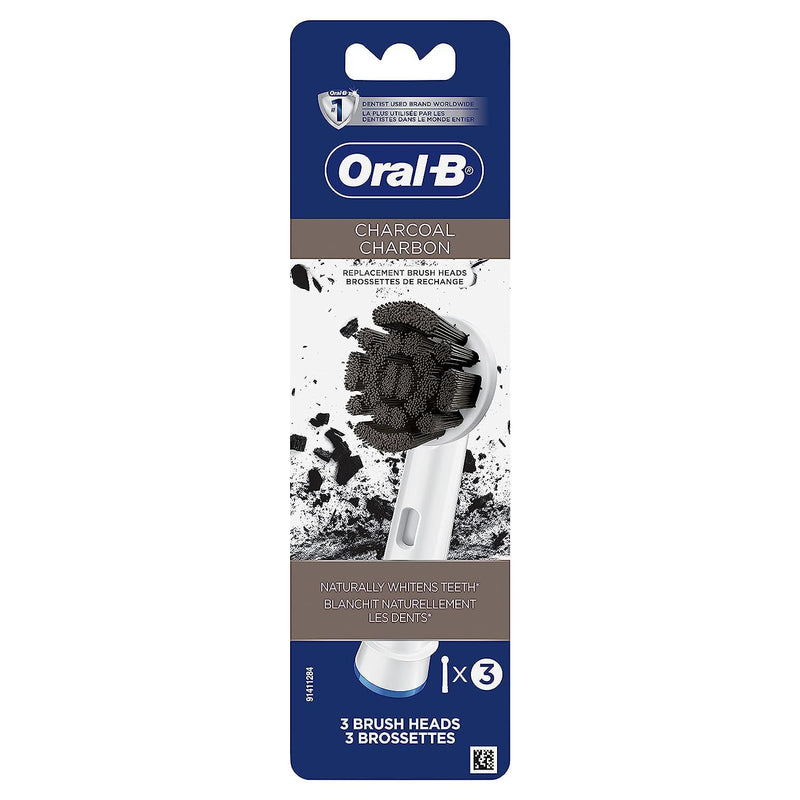 Oral-B Charcoal Infused Electric Toothbrush Replacement Brush Heads, 3 Count - First Choice Buying