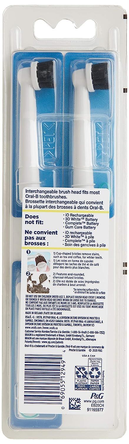 Oral-B Charcoal Infused Electric Toothbrush Replacement Brush Heads, 3 Count - First Choice Buying