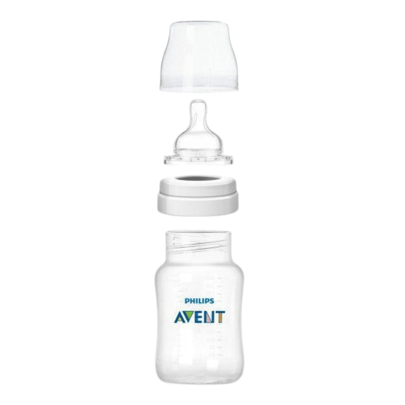 Philips AVENT Anti-Colic Baby Bottles, 11oz, Clear, 3M+, Flow 3, 2-Pack - First Choice Buying