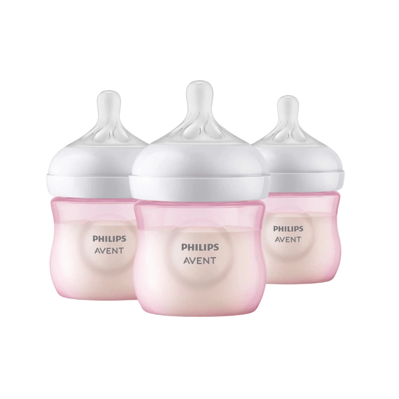 Philips AVENT Natural Baby Bottle with Natural Response Nipple, 0m+, Flow 2, 4 Oz, Pink, 3-pack - First Choice Buying