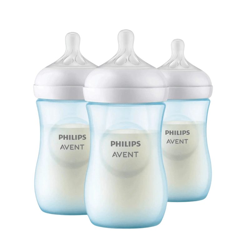 Philips AVENT Natural Baby Bottle with Natural Response Nipple, 1m+, Flow 3, 9 Oz, Blue, 3-pack - First Choice Buying