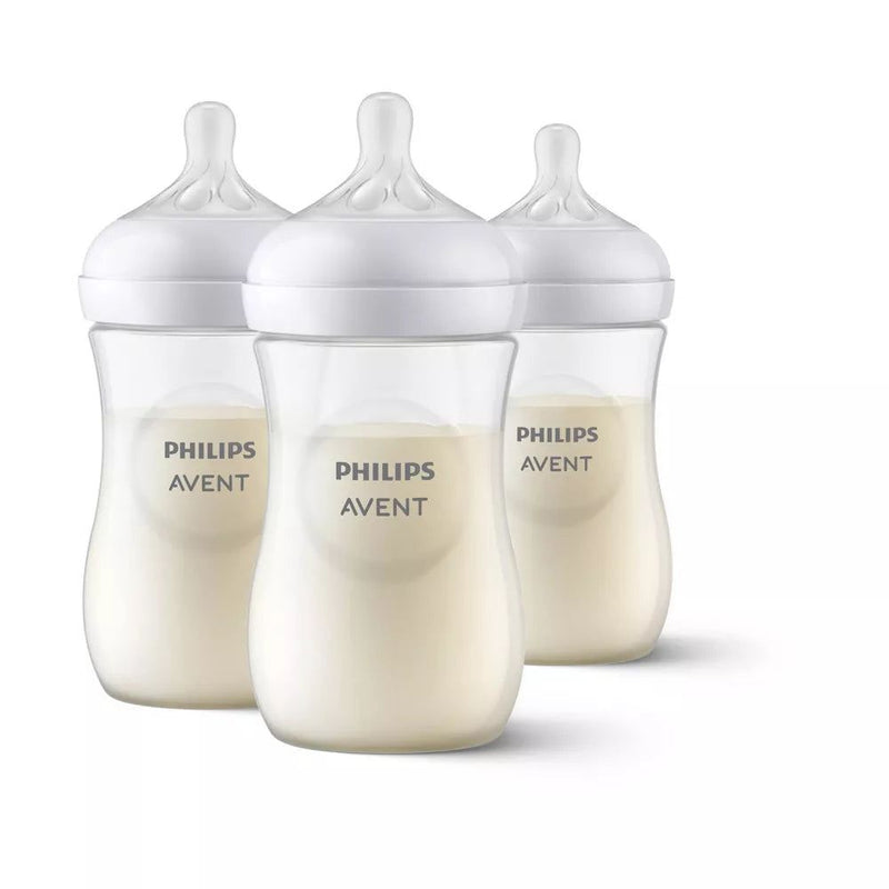 Philips AVENT Natural Baby Bottle with Natural Response Nipple, 1m+, Flow 3, 9 Oz, Clear, 3-pack - First Choice Buying