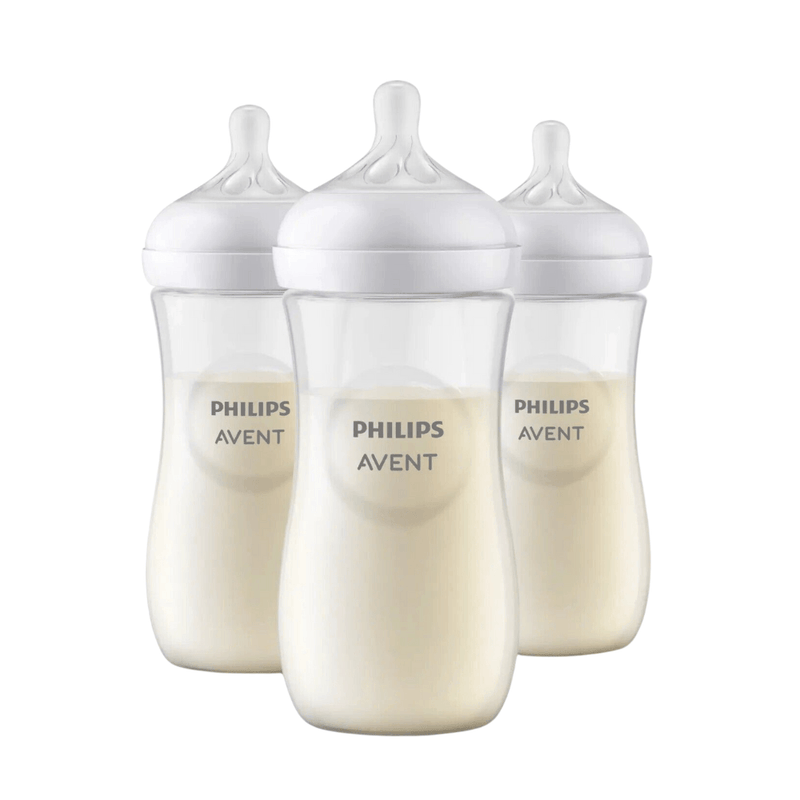 Philips AVENT Natural Baby Bottle with Natural Response Nipple, 3m+, Flow 4, 11 Oz, Clear, 3-pack - First Choice Buying