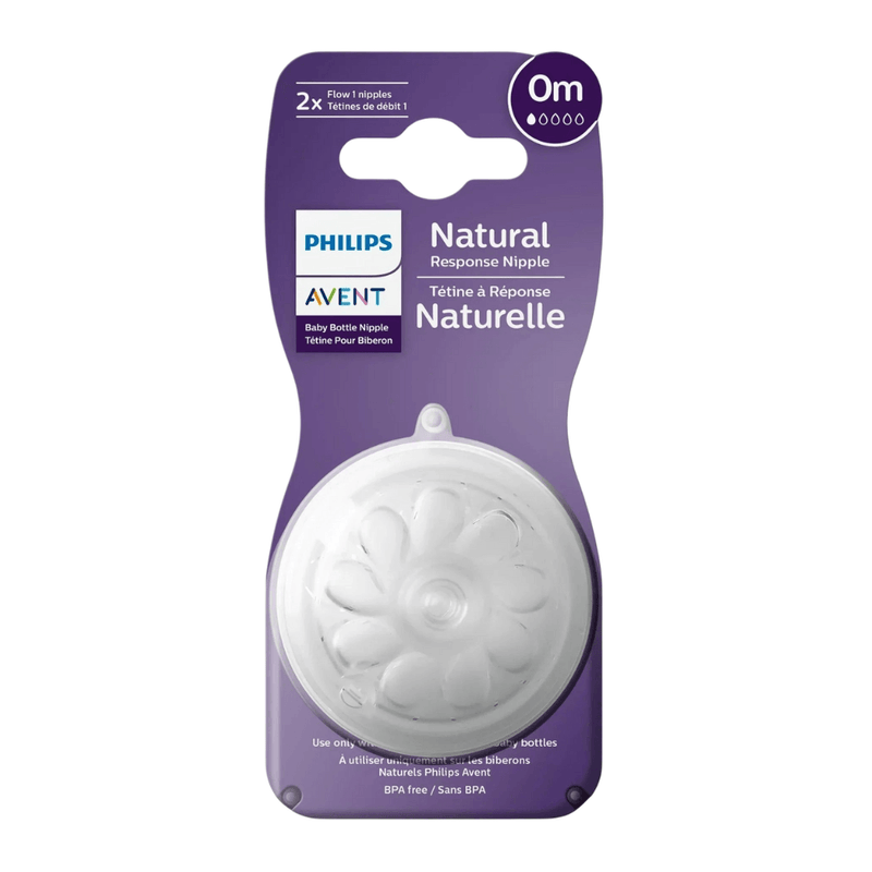 Philips AVENT Natural Response Baby Bottle Nipple, Flow 1, 0M, 2-Pack - First Choice Buying