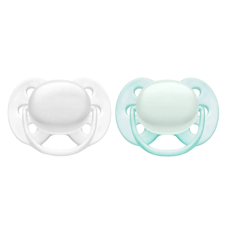 Philips AVENT Ultra Soft Pacifier, 0-6 Months, Blue/White, 2-Pack - First Choice Buying