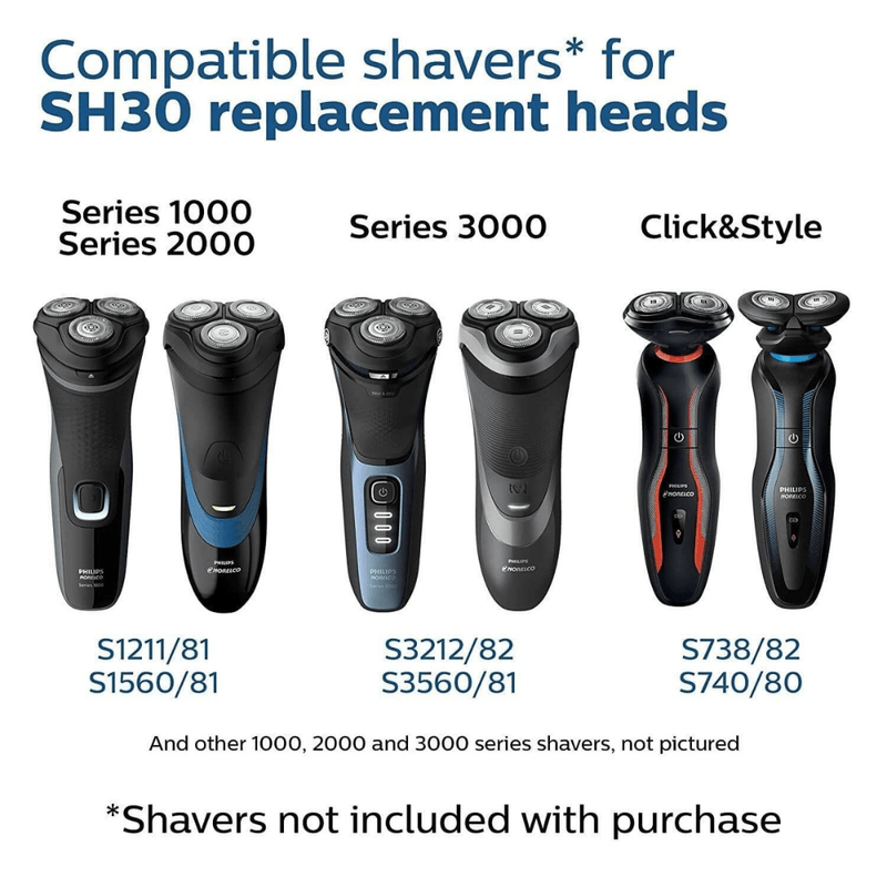 Philips Norelco Shaving Heads for Shaver Series 3000, 2000, 1000 and Click & Style - First Choice Buying