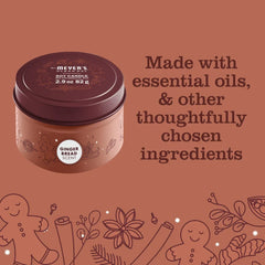 Mrs. Meyer's Soy Candle, Gingerbread, 2.9oz