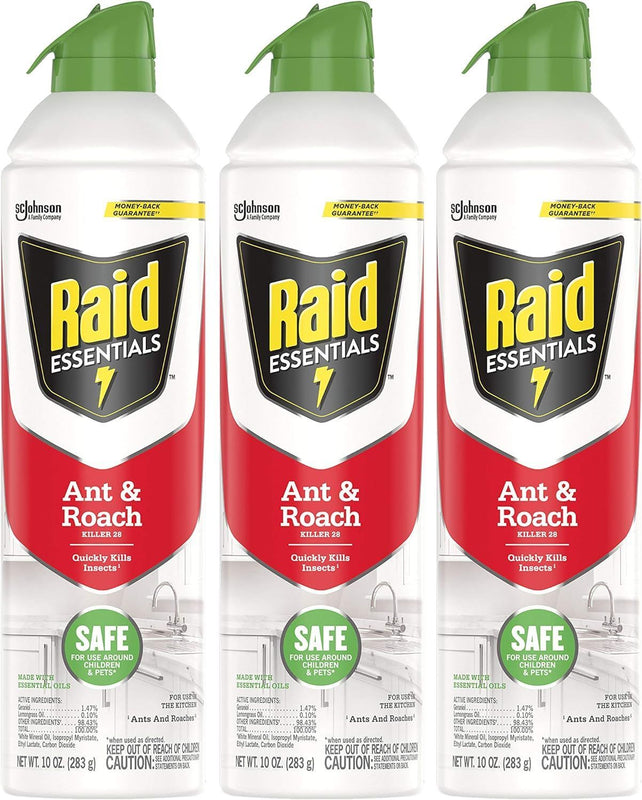 Raid Essentials Ant & Roach Killer 28 Aerosol Spray, 10 Oz - First Choice Buying