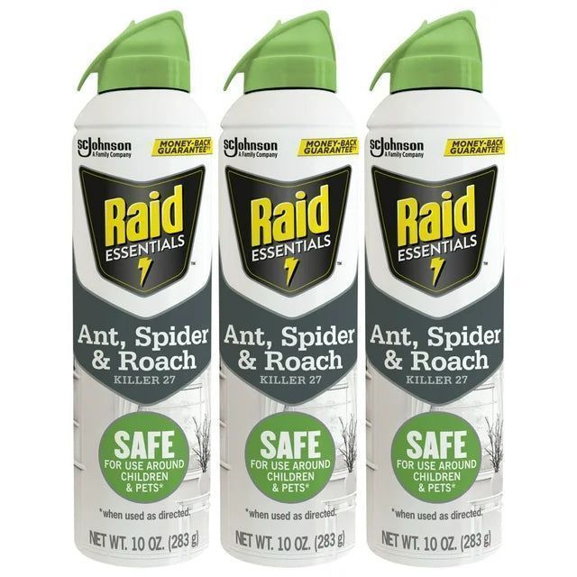 Raid Essentials Ant, Spider & Roach Killer 27 Aerosol Spray, 10 Oz - First Choice Buying