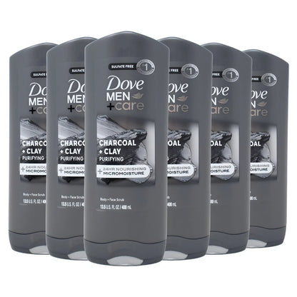 Dove Men+Care Charcoal + Clay Purifying Body & Face Wash, 13.5oz -