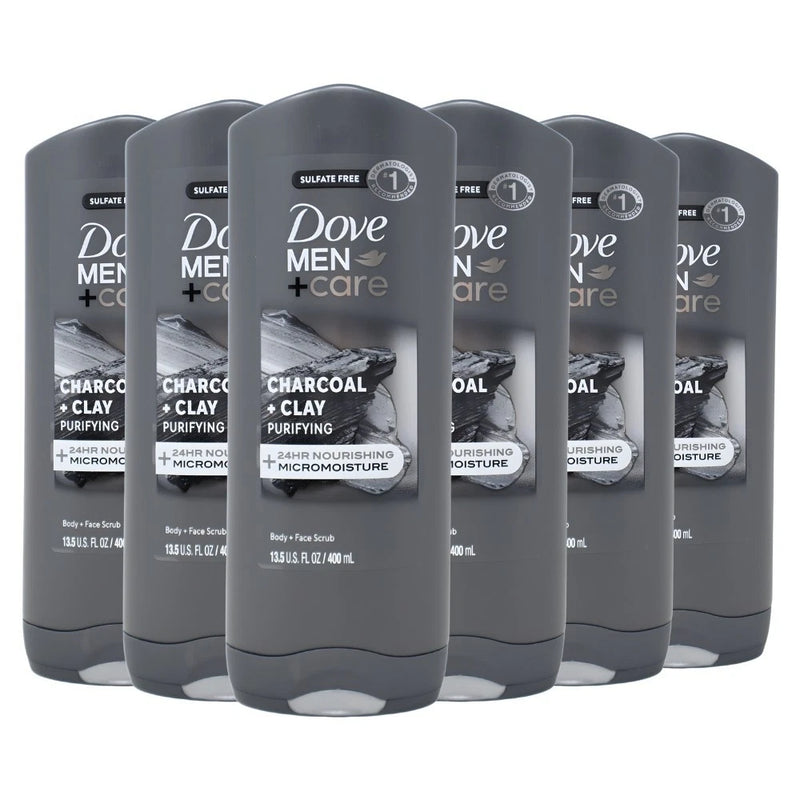 Dove Men+Care Charcoal + Clay Purifying Body & Face Wash, 13.5oz