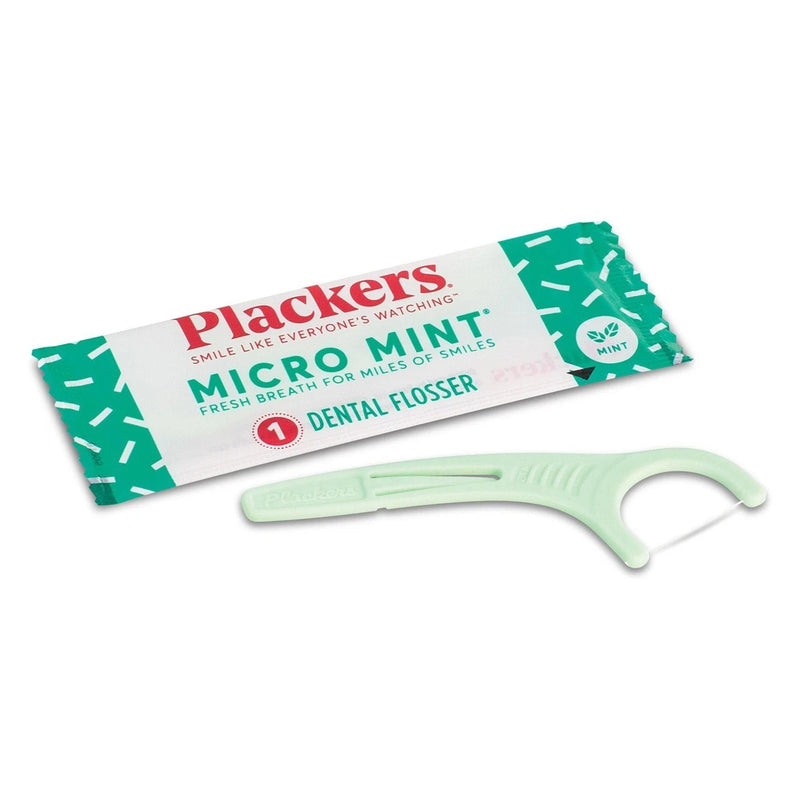 Plackers Micro Mint Individually Wrapped Dental Floss Picks, 1000 Count