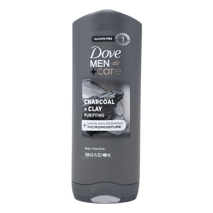 Dove Men+Care Charcoal + Clay Purifying Body & Face Wash, 13.5oz -