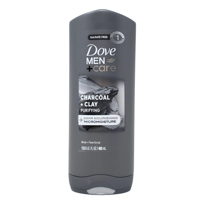 Dove Men+Care Charcoal + Clay Purifying Body & Face Wash, 13.5oz
