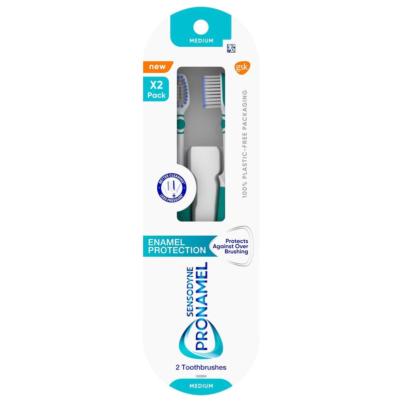 Sensodyne Pronamel Enamel Protection Toothbrush, Medium, 2-Pack - First Choice Buying