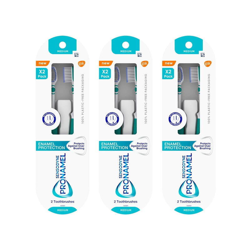 Sensodyne Pronamel Enamel Protection Toothbrush, Medium, 2-Pack - First Choice Buying