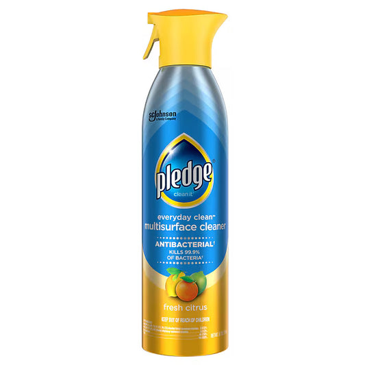 Pledge Antibacterial Multisurface Cleaner Spray, Fresh Citrus, 9.7 oz -