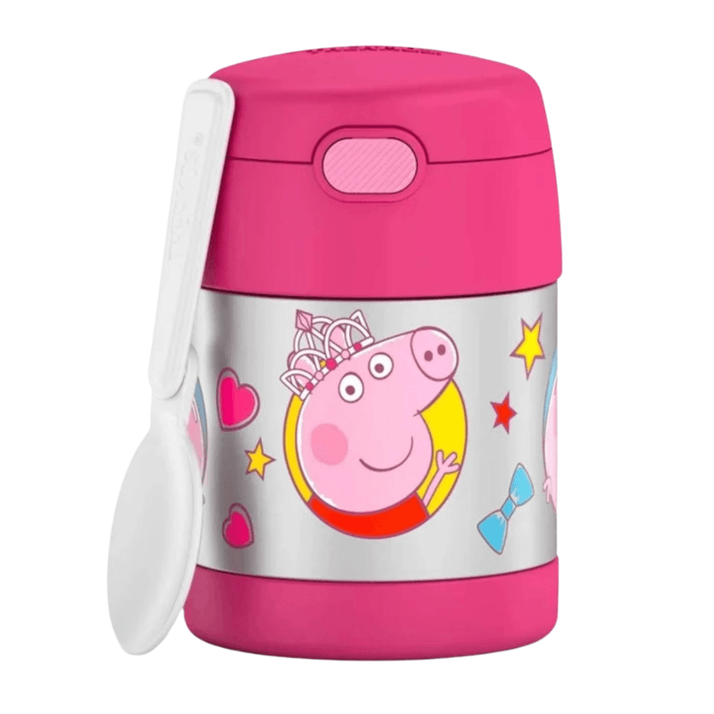 THERMOS FUNTAINER 10 Ounce Stainless Steel Vacuum Insulated Kids Food Jar with Folding Spoon, Peppa Pig - First Choice Buying
