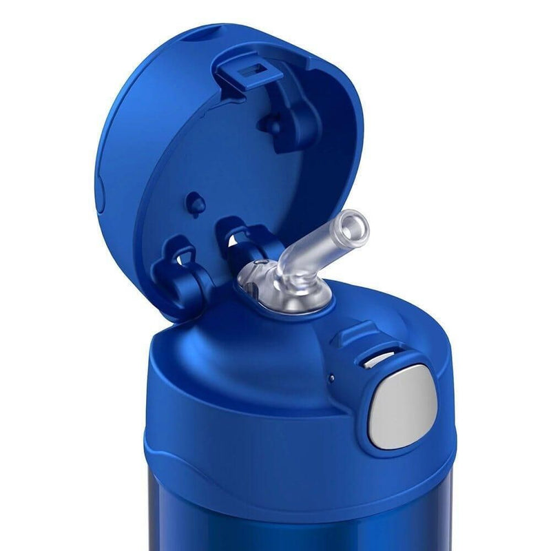 THERMOS FUNTAINER Stainless Steel Vacuum Insulated Kids Bottle with Straw, 12 Oz, Blue - First Choice Buying