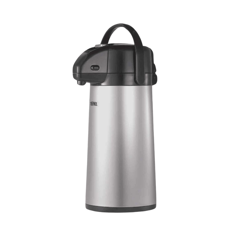 Thermos Glass Vacuum Insulated Pump Pot, 2 quart, Metallic Gray - First Choice Buying