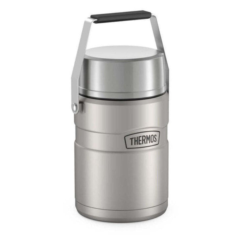THERMOS King Vacuum Insulated Food Jar, 47 Oz with 2 Inserts, Stainless Steel - First Choice Buying