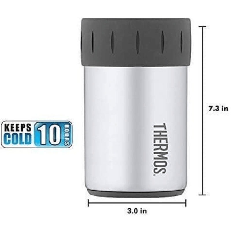 THERMOS Stainless Steel Beverage Can Insulator for 12 Ounce Can, Stainless Steel - First Choice Buying