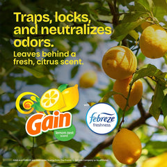 Glad ForceFlex Tall Trash Bags, Gain Febreze Lemon Zest Scent, 13 Gallon, 22 Count