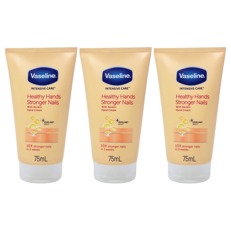 Vaseline Healthy Hands Stronger Nails Hand Cream with Keratin, 2.5 oz - First Choice Buying