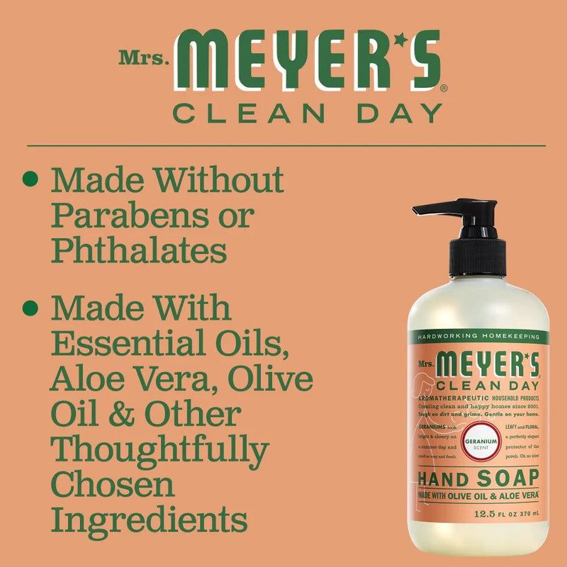 Mrs. Meyers Clean Day Liquid Hand Soap, Geranium, 12.5 oz