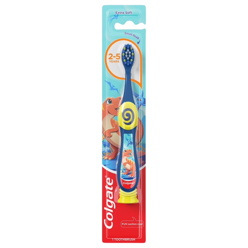 Colgate Kids Toothbrush, Extra Soft Bristles, Dinosaur
