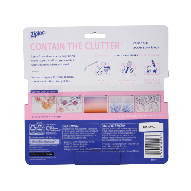 Ziploc Essential Stuff Reusable Accessory Bags, 5 Bags - First Choice Buying