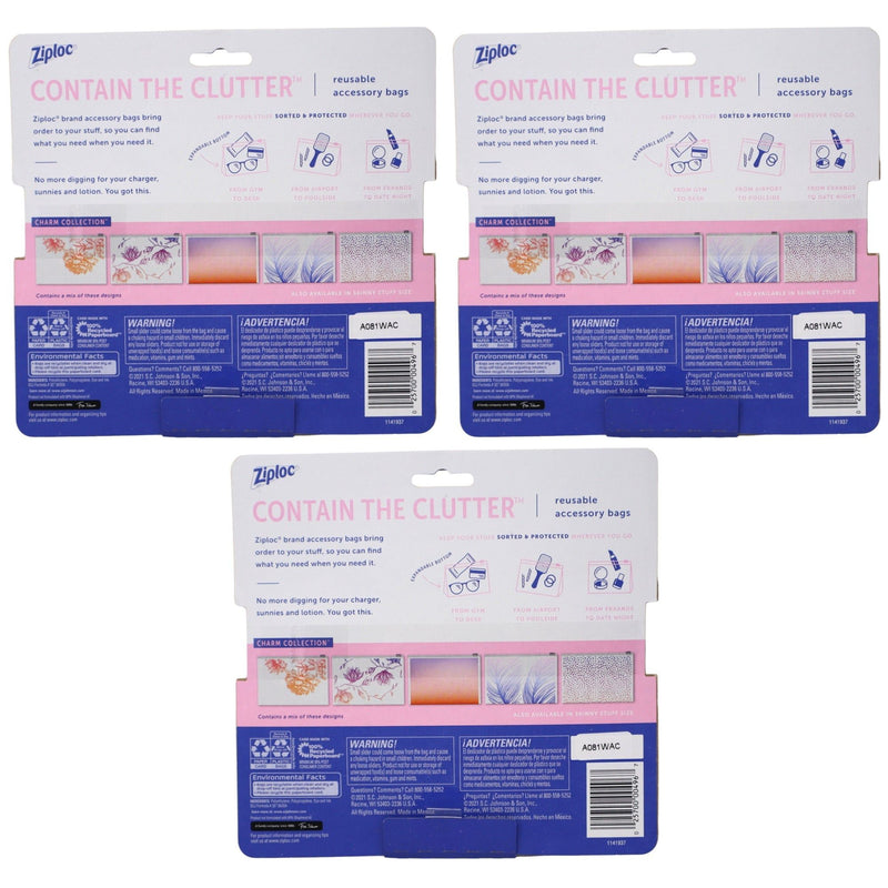 Ziploc Essential Stuff Reusable Accessory Bags, 5 Bags - First Choice Buying